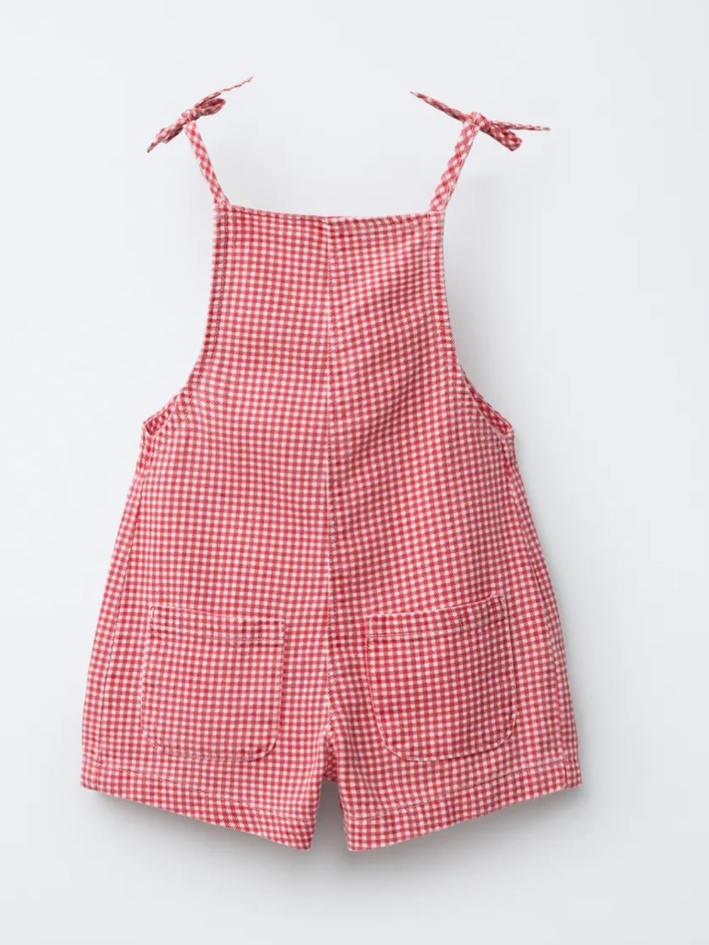 Zara Red Gingham Tie-Strap Romper